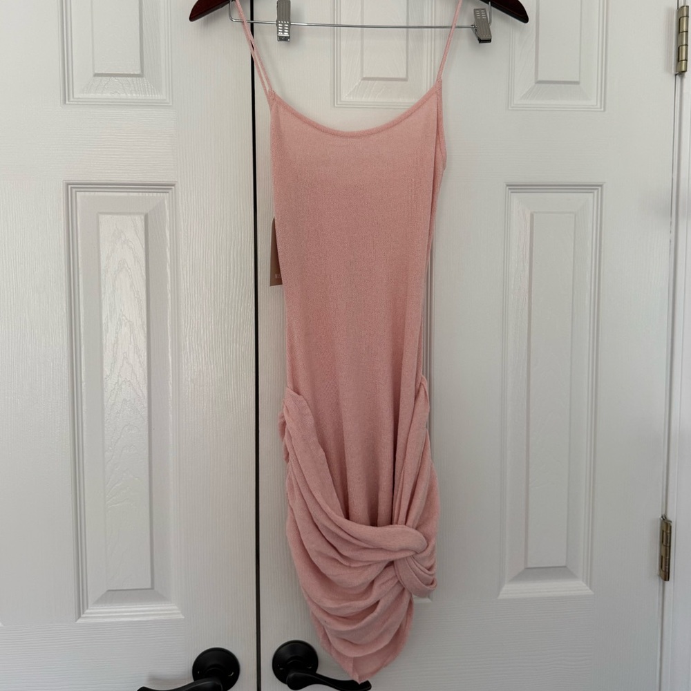 Meshki Twist Knit Mini Dress - Baby Pink
M